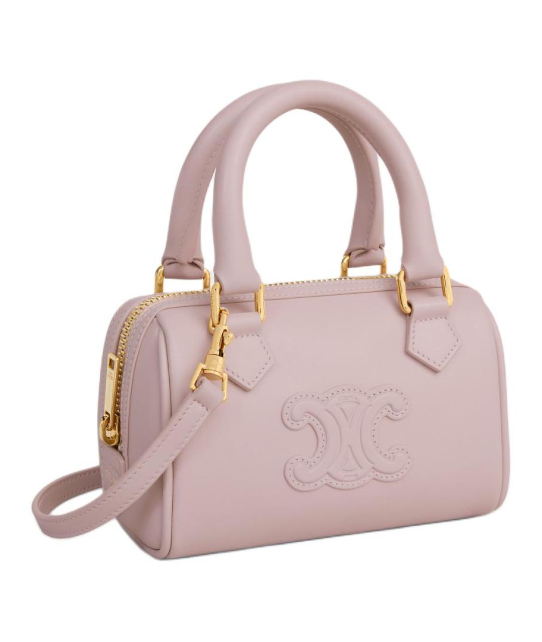 CELINE Розовая кожаная сумка через плечо, фото 2