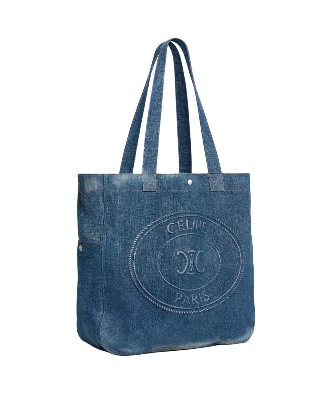 CELINE Синяя деним сумка через плечо, фото 2