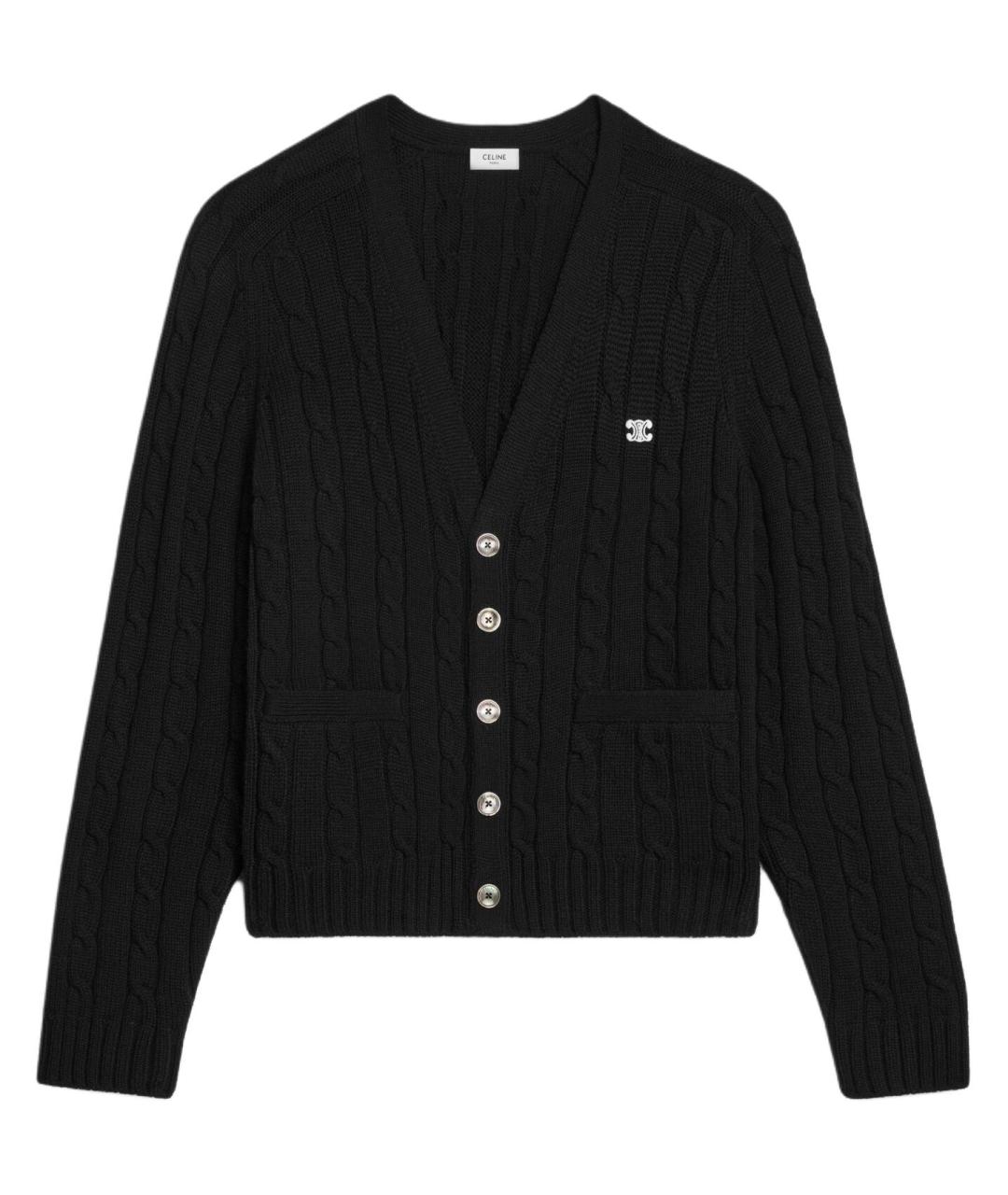 CELINE Черный кашемировый джемпер / свитер, фото 1