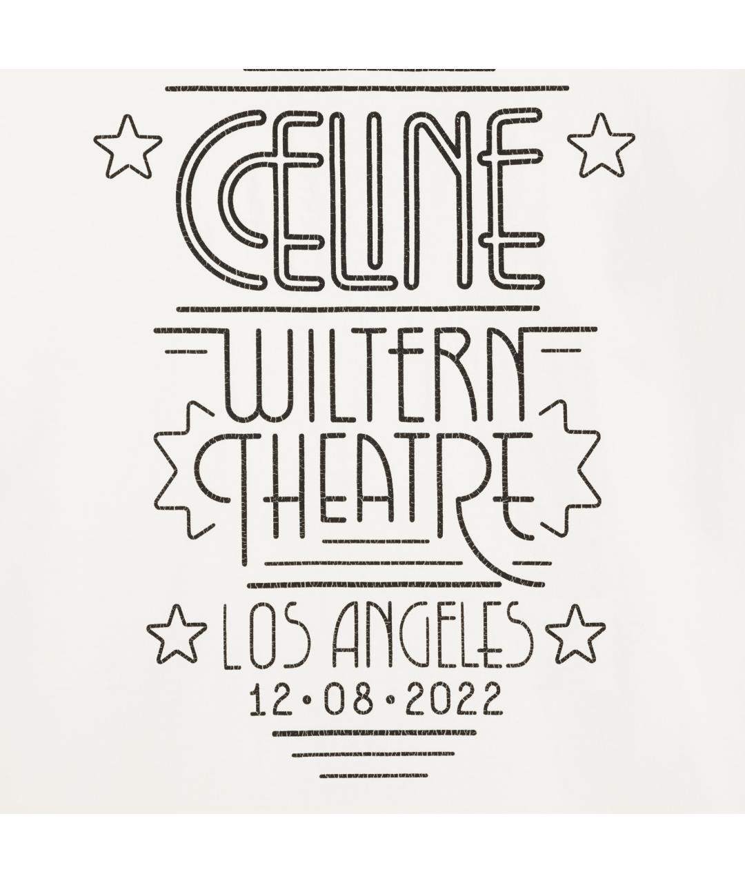 CELINE Белая хлопковая футболка, фото 4