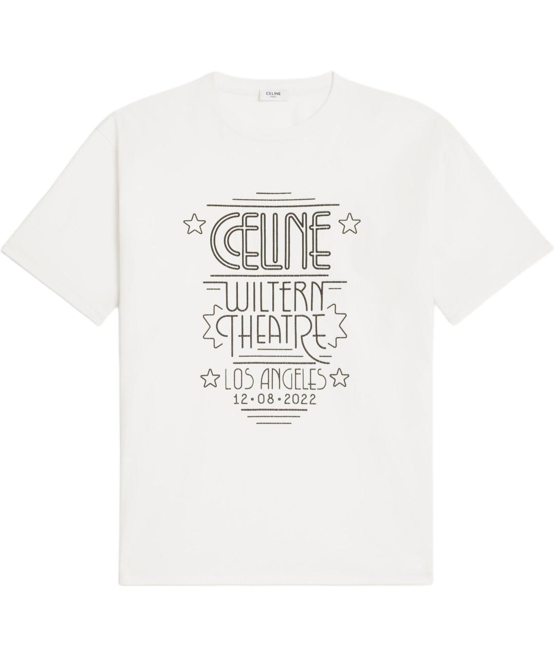 CELINE Белая хлопковая футболка, фото 1