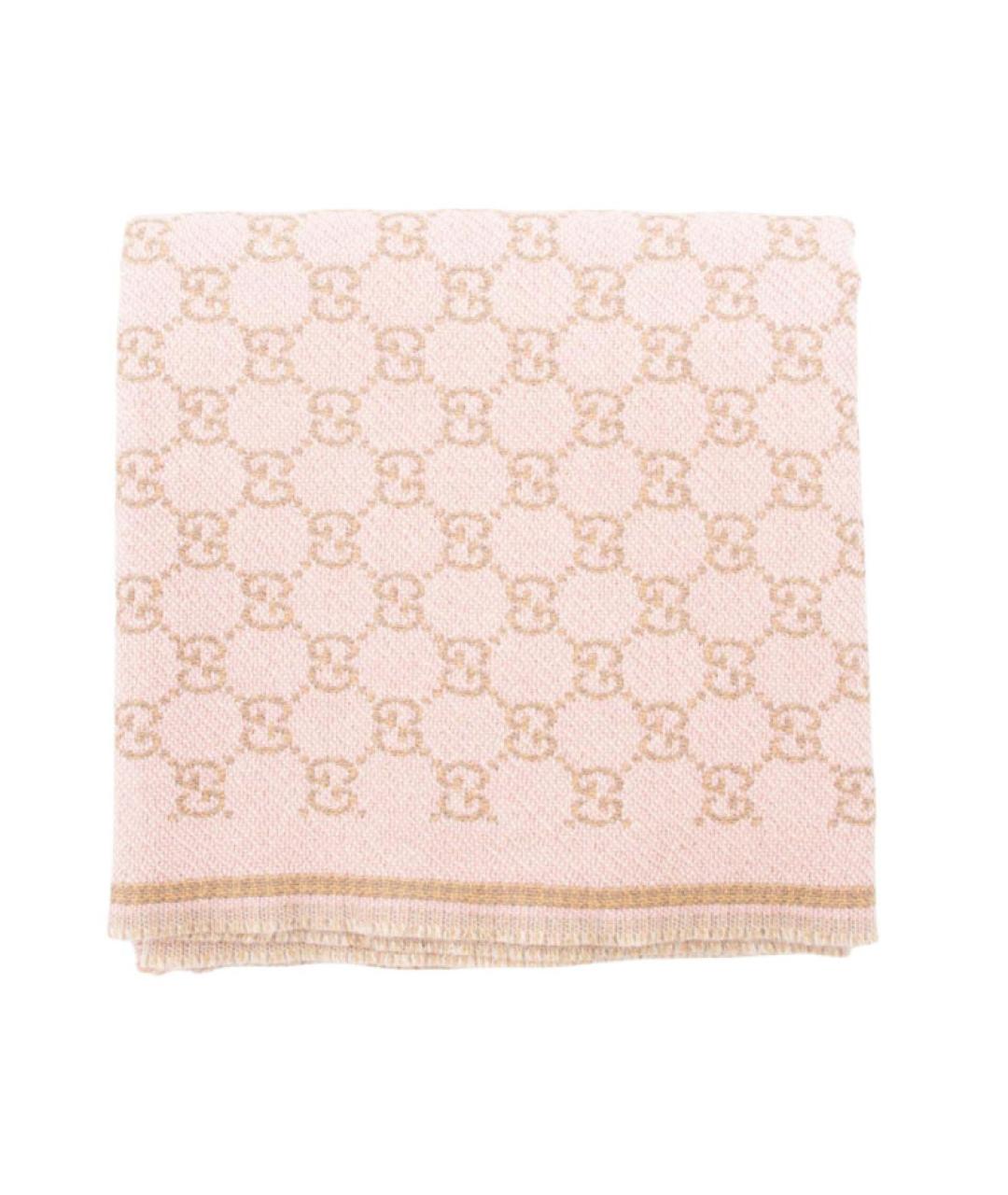 GUCCI Розовый шерстяной шарф, фото 1