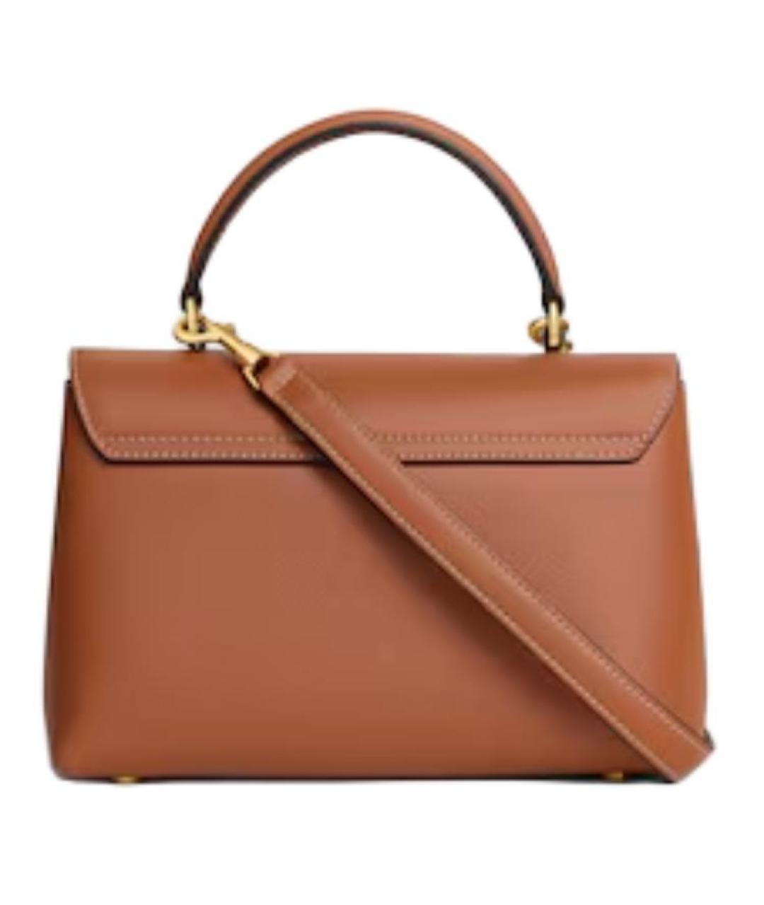 CELINE Коричневая кожаная сумка через плечо, фото 3