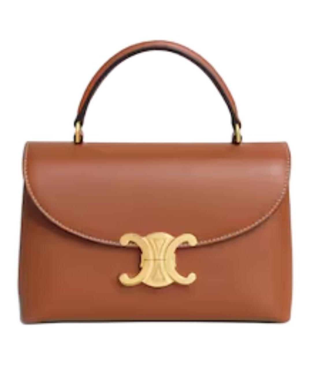 CELINE Коричневая кожаная сумка через плечо, фото 1