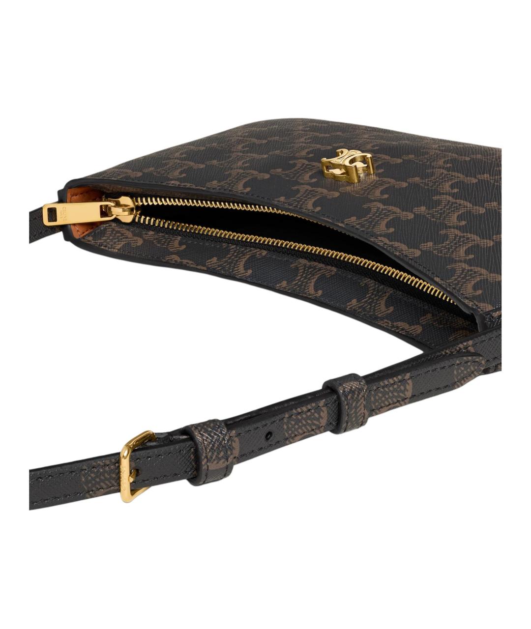 CELINE Черная кожаная сумка через плечо, фото 4