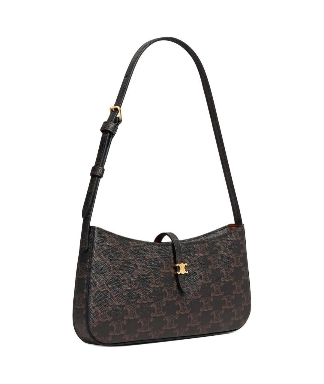 CELINE Черная кожаная сумка через плечо, фото 3