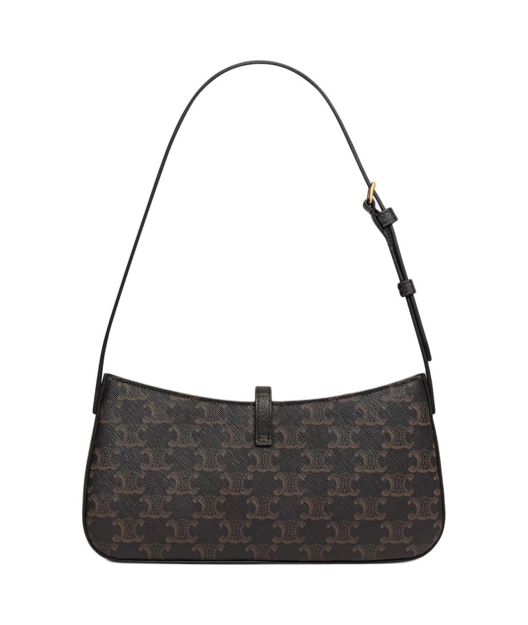 CELINE Черная кожаная сумка через плечо, фото 2