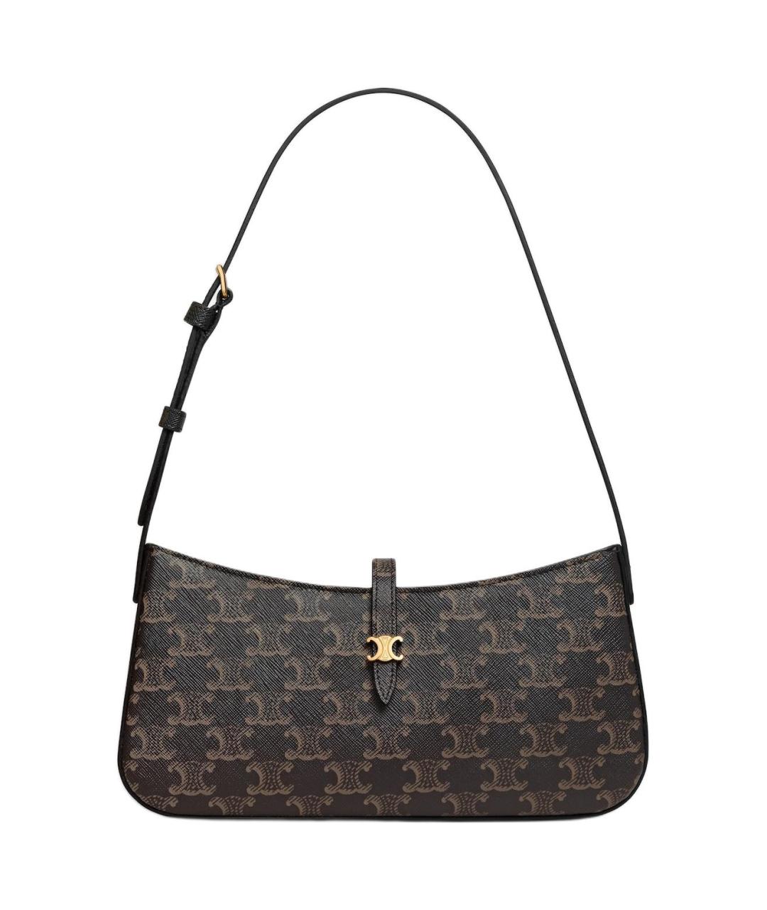 CELINE Черная кожаная сумка через плечо, фото 1