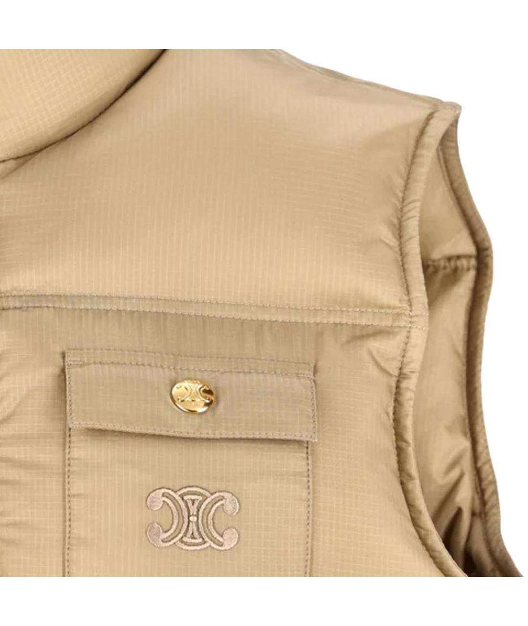 CELINE Бежевый полиамидовый жилет, фото 4