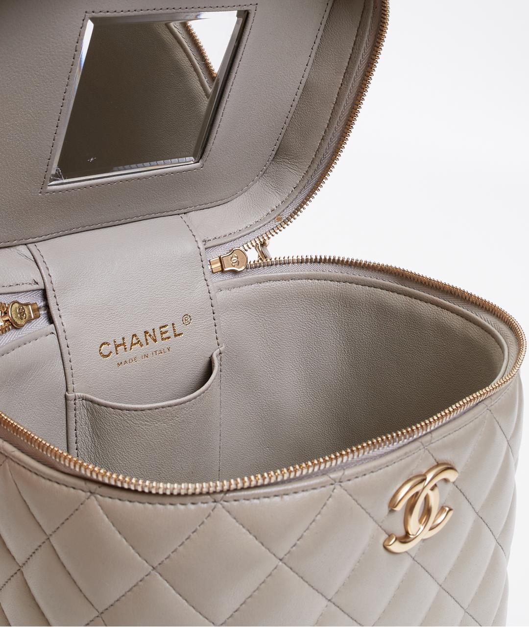 CHANEL Серая кожаная сумка через плечо, фото 6