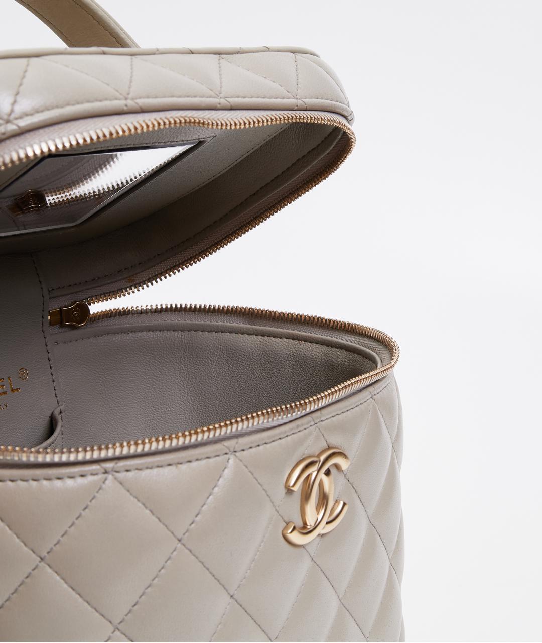 CHANEL Серая кожаная сумка через плечо, фото 5