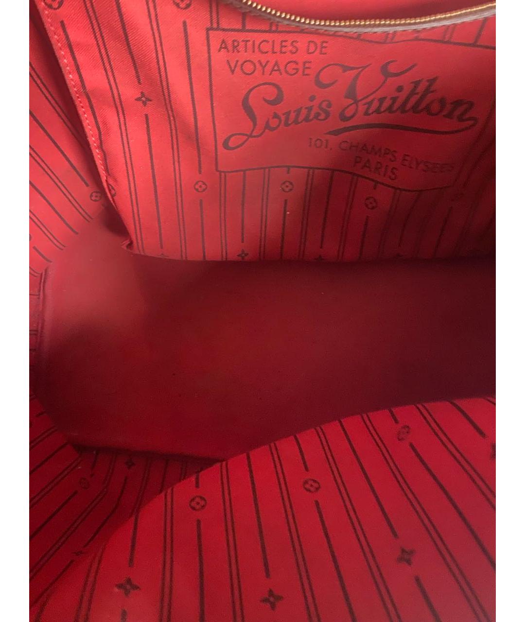 LOUIS VUITTON Коричневая кожаная сумка тоут, фото 5