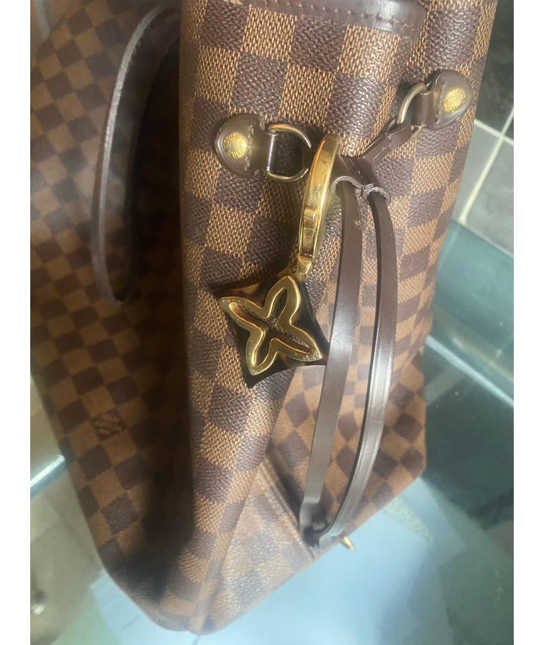 LOUIS VUITTON Коричневая кожаная сумка тоут, фото 6