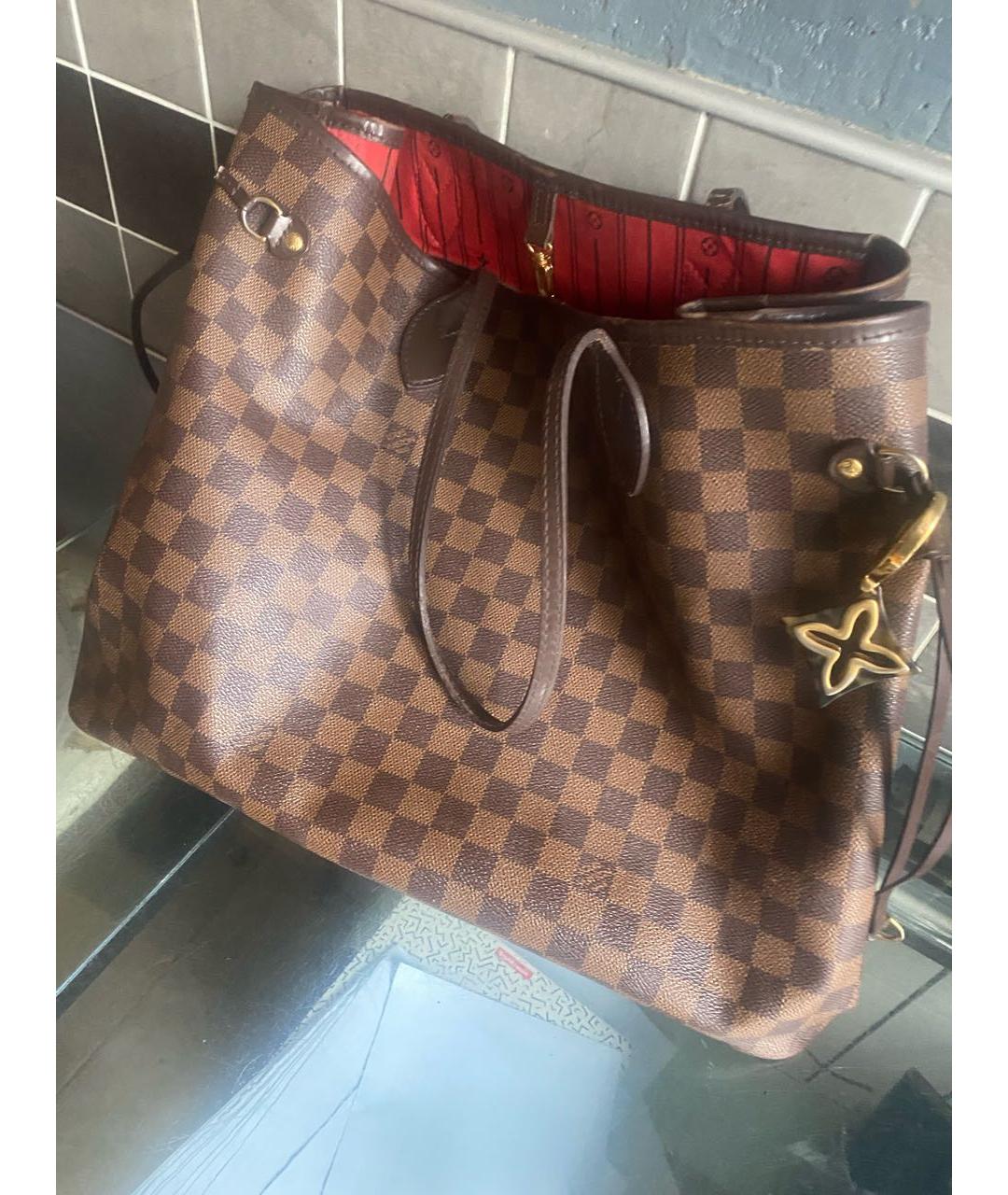 LOUIS VUITTON Коричневая кожаная сумка тоут, фото 2