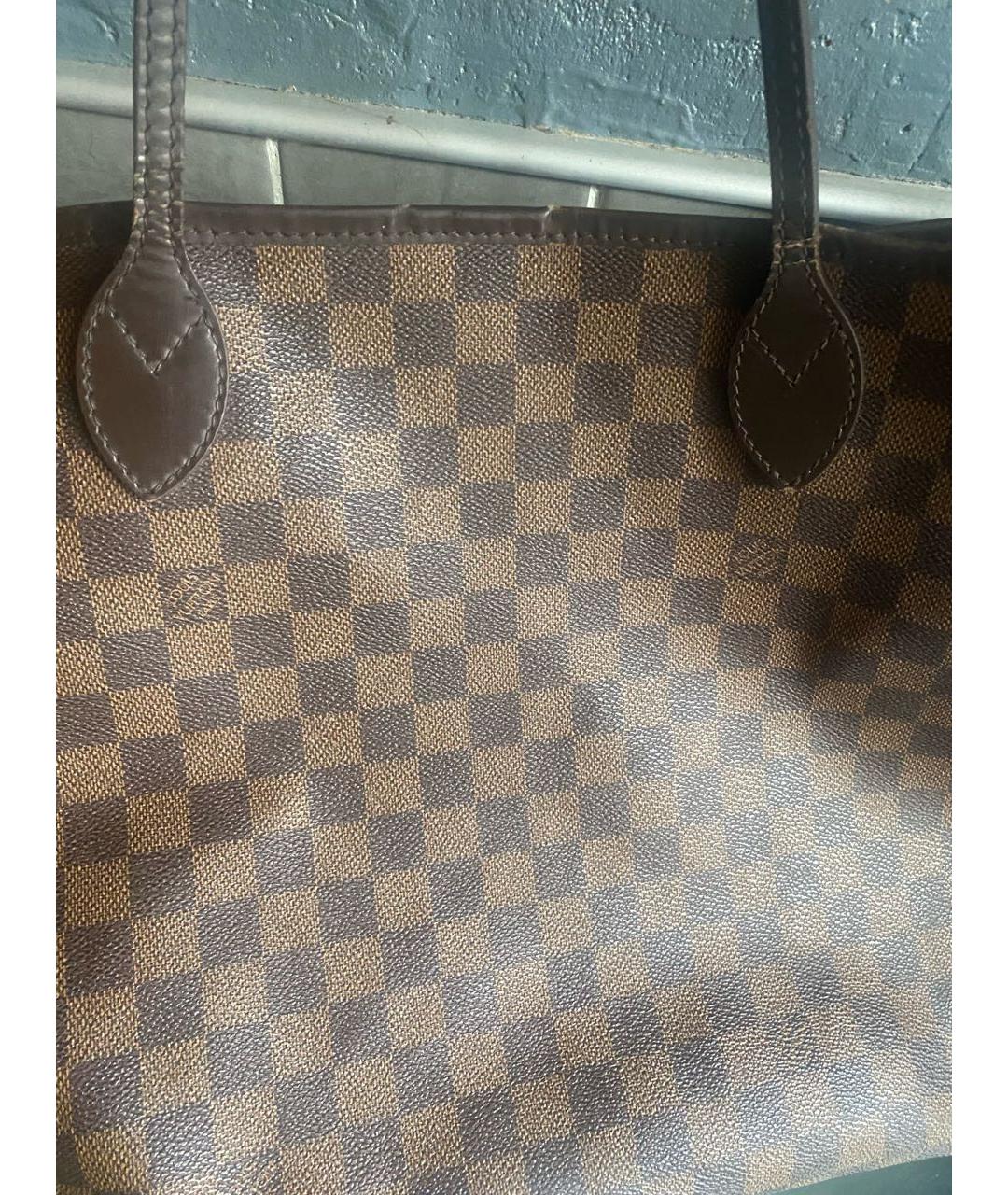 LOUIS VUITTON Коричневая кожаная сумка тоут, фото 3