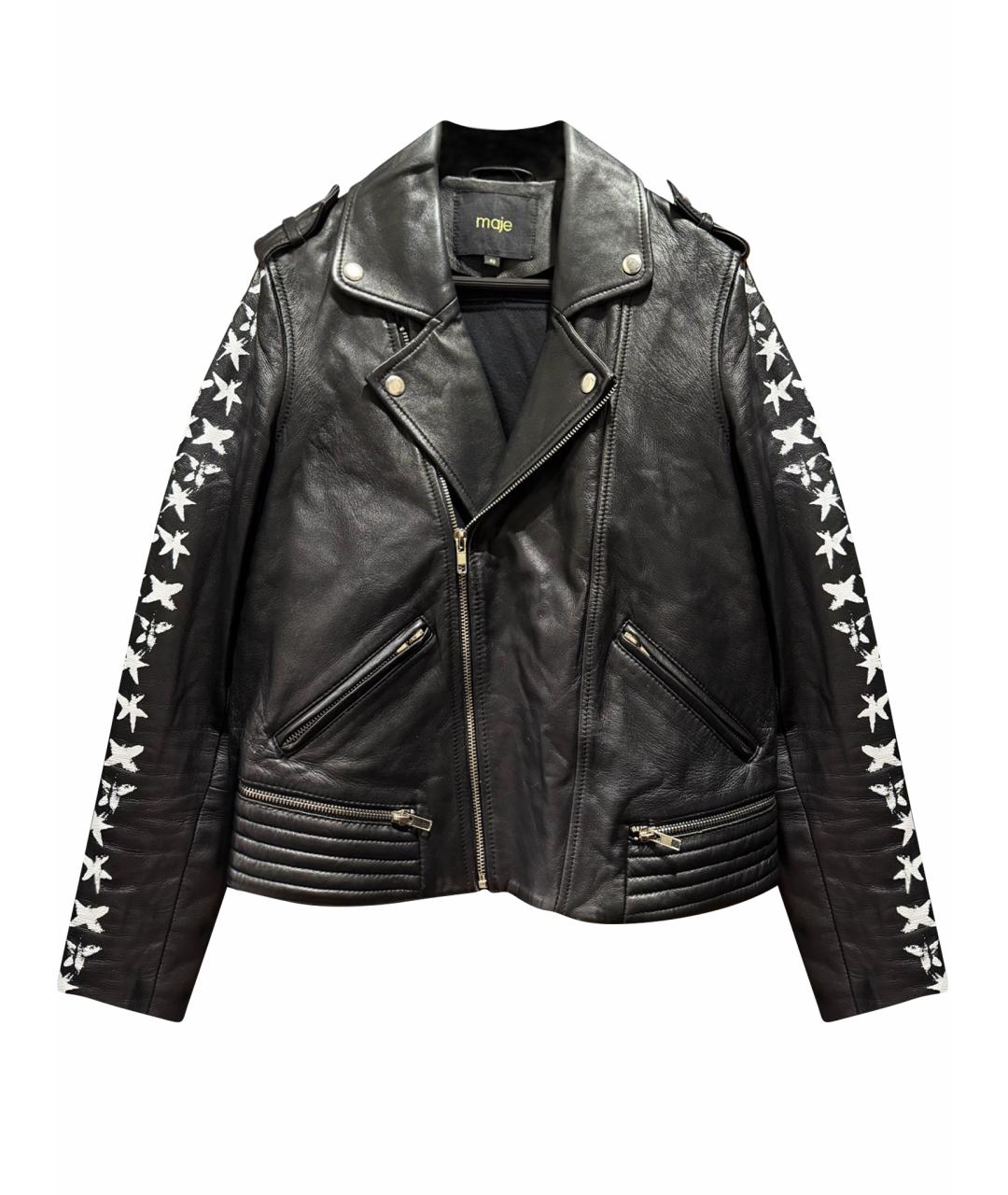 MAJE Черная кожаная куртка, фото 1