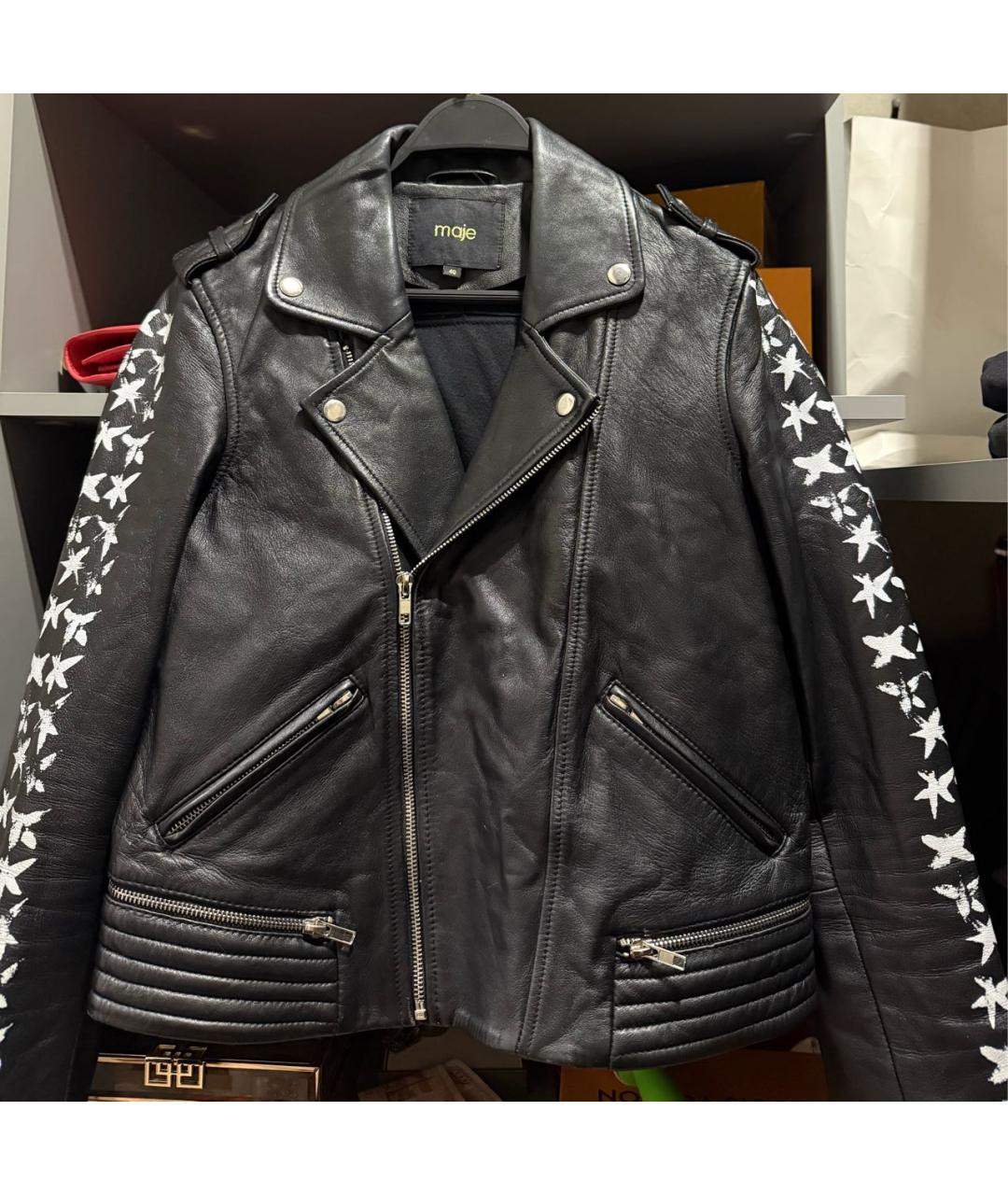 MAJE Черная кожаная куртка, фото 6