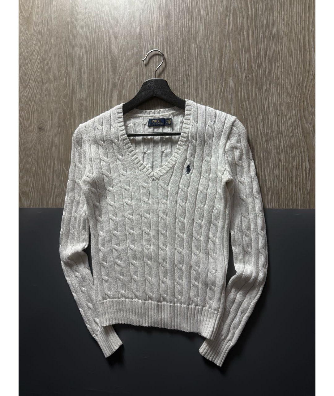 POLO RALPH LAUREN Белый хлопковый джемпер / свитер, фото 2