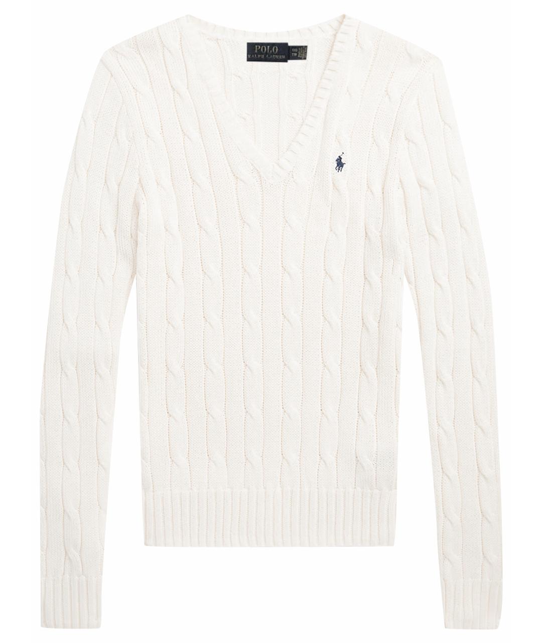 POLO RALPH LAUREN Белый хлопковый джемпер / свитер, фото 1