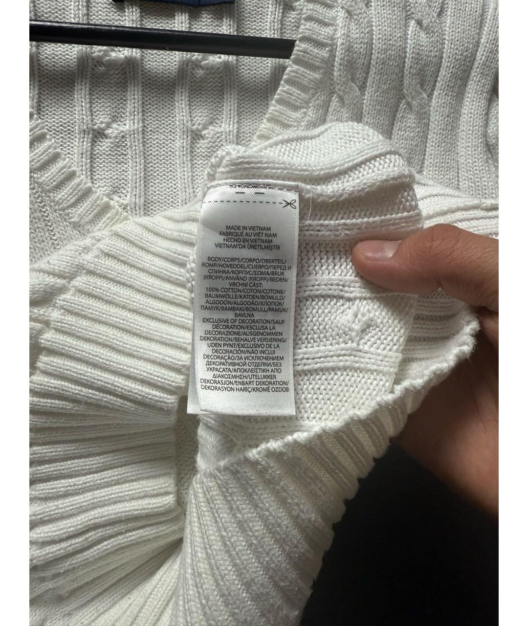 POLO RALPH LAUREN Белый хлопковый джемпер / свитер, фото 4