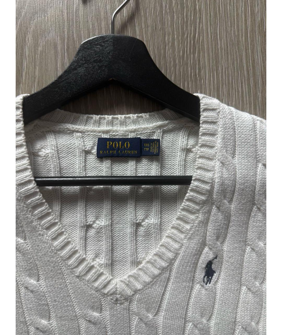 POLO RALPH LAUREN Белый хлопковый джемпер / свитер, фото 3