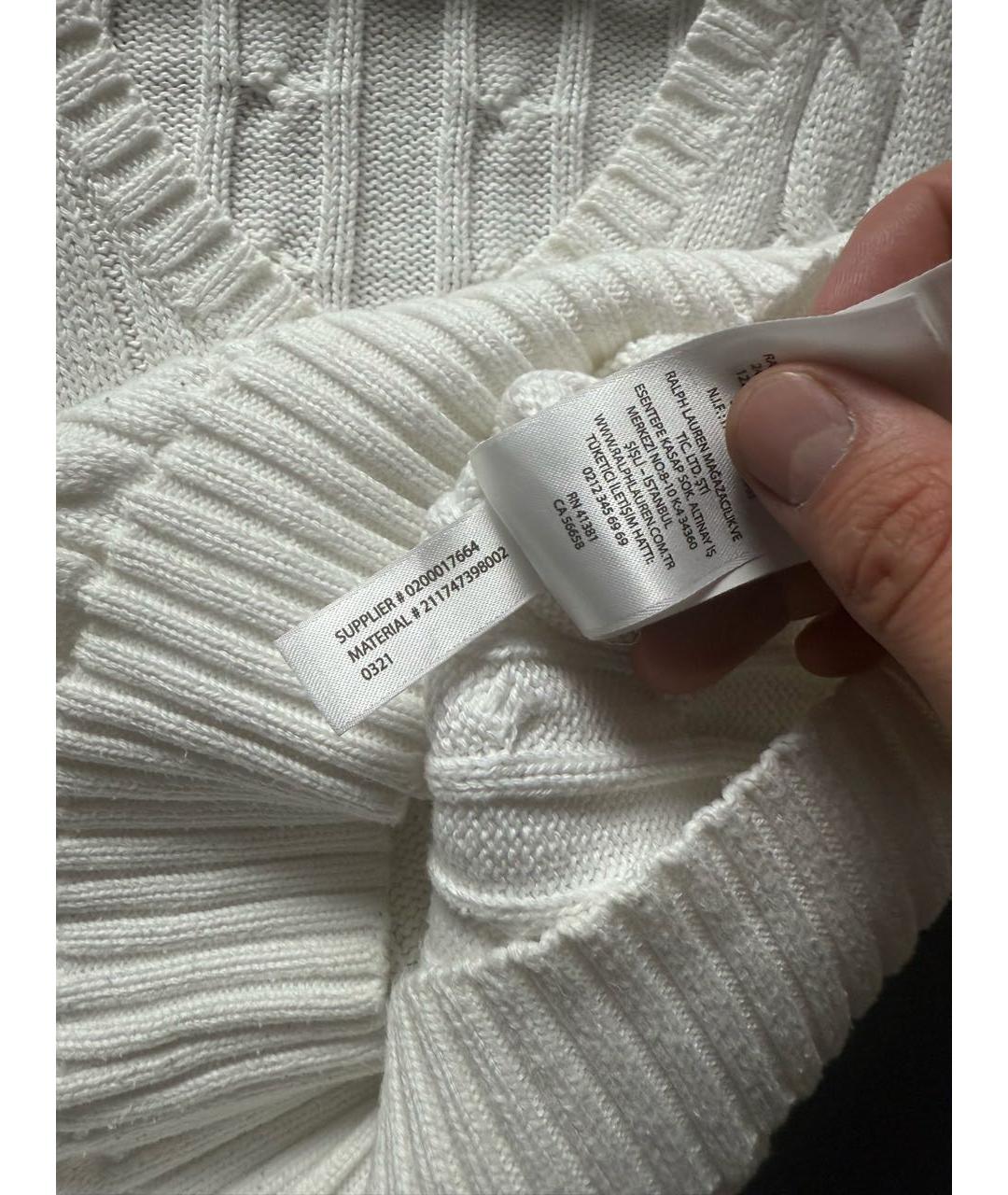 POLO RALPH LAUREN Белый хлопковый джемпер / свитер, фото 5
