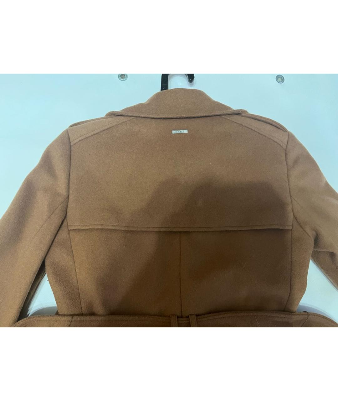 DKNY Коричневое шерстяное пальто, фото 3