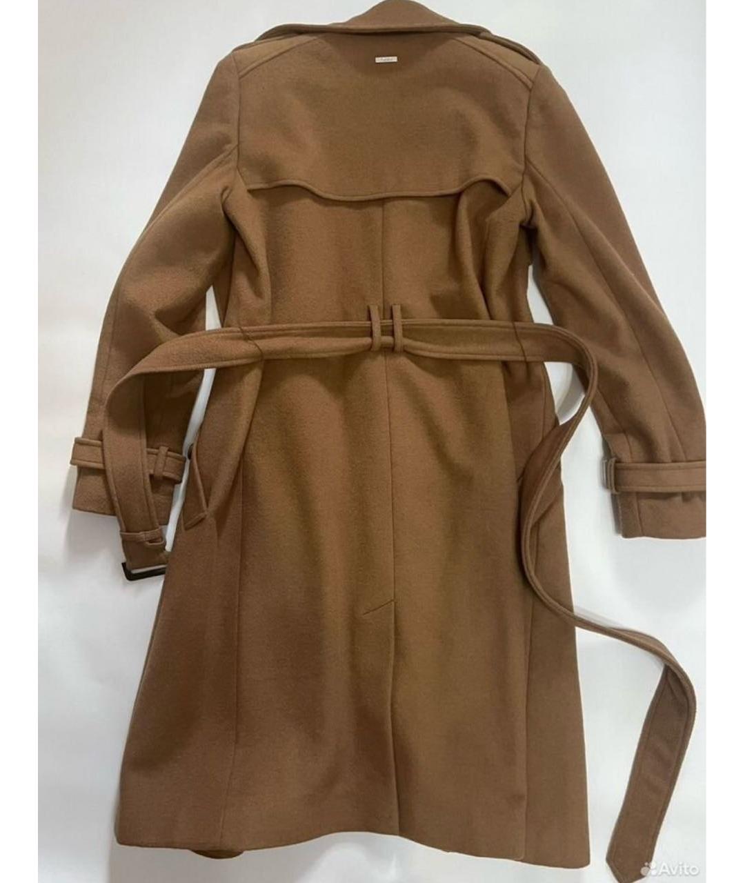 DKNY Коричневое шерстяное пальто, фото 2