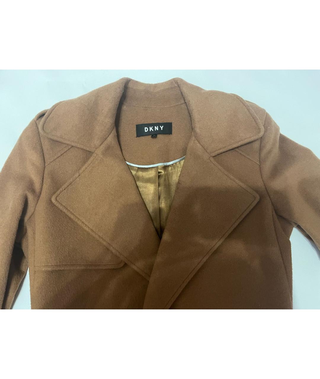 DKNY Коричневое шерстяное пальто, фото 4