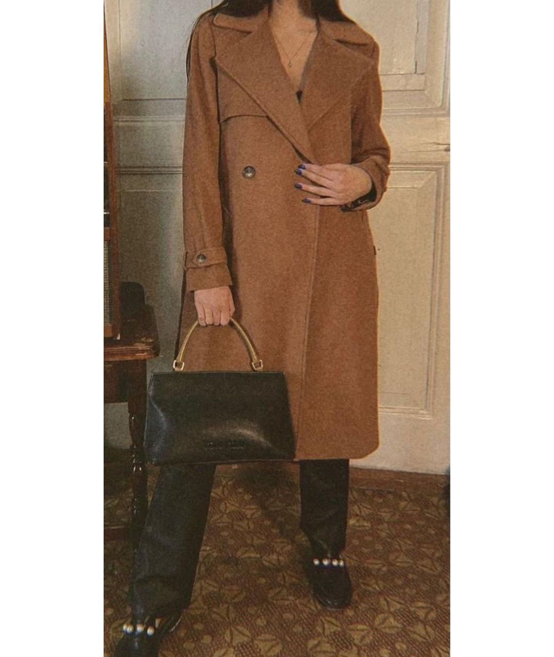 DKNY Коричневое шерстяное пальто, фото 5