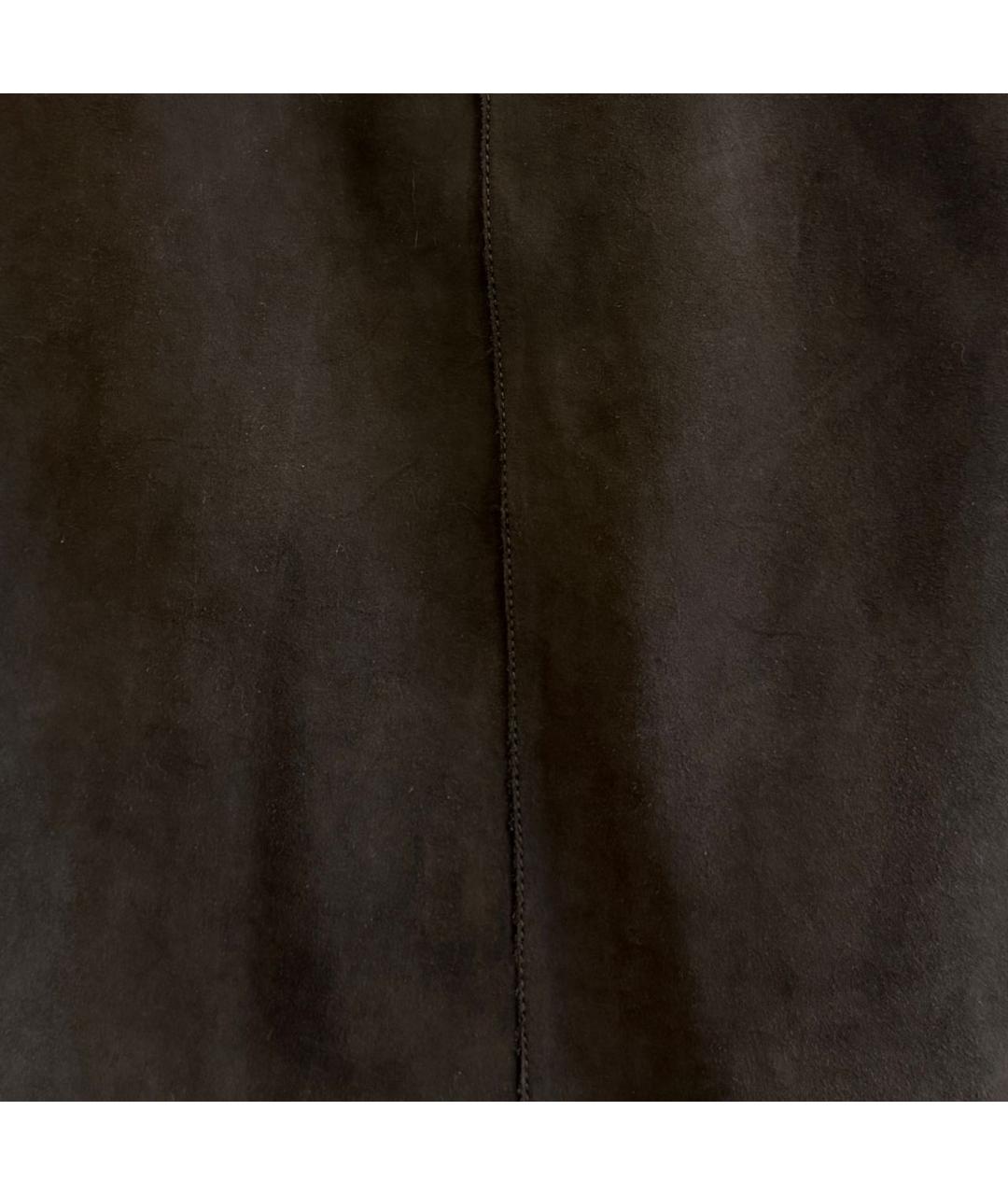 P.A.R.O.S.H. Коричневая замшевая юбка миди, фото 4