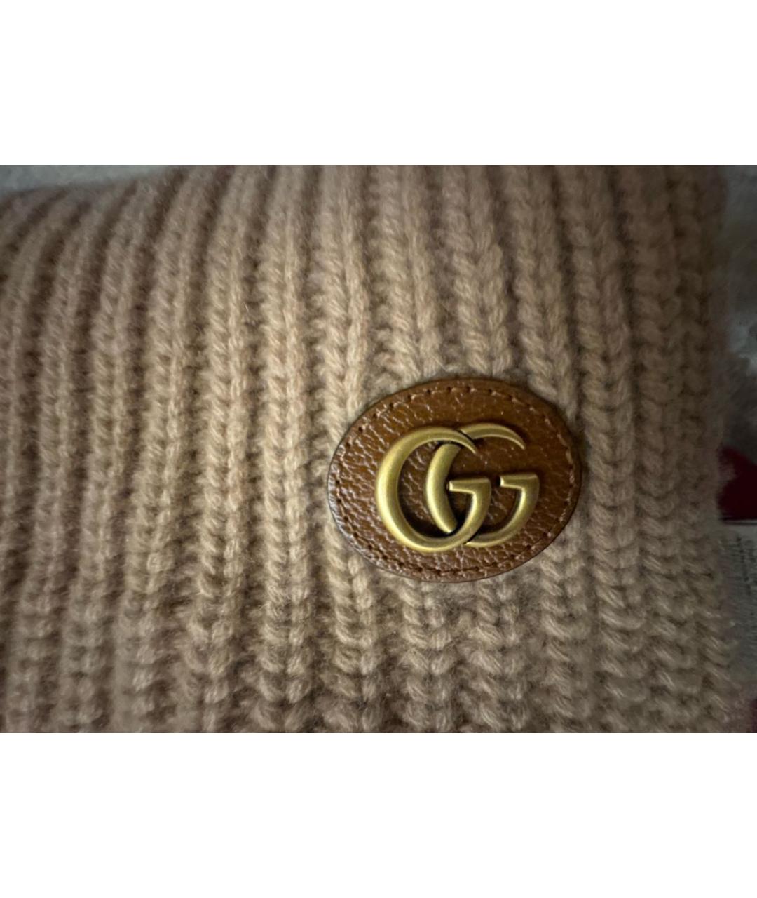 GUCCI Бежевая шерстяная шапка, фото 3