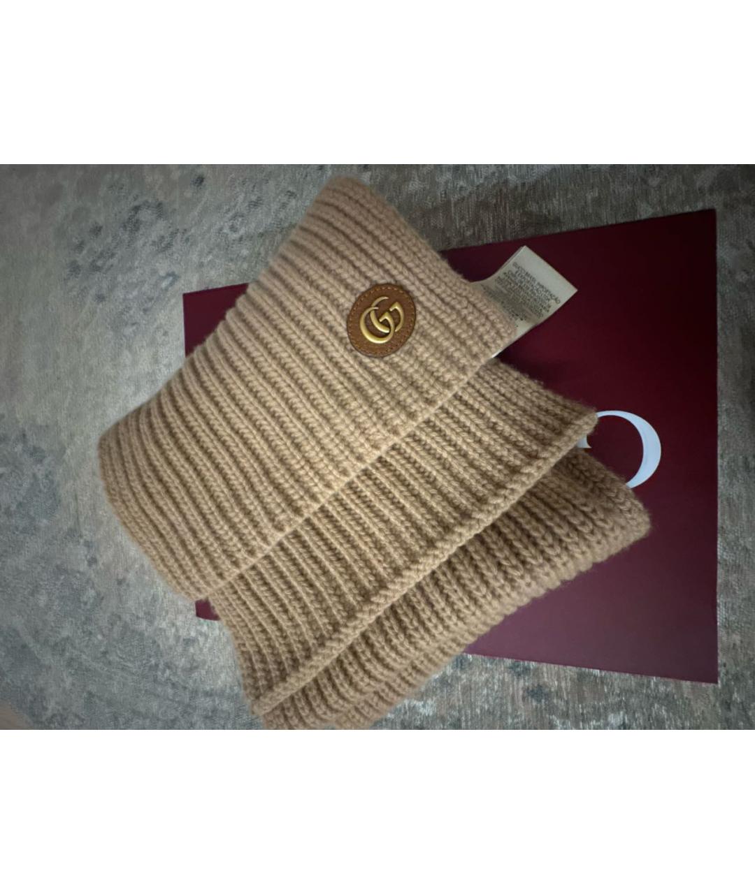 GUCCI Бежевая шерстяная шапка, фото 4