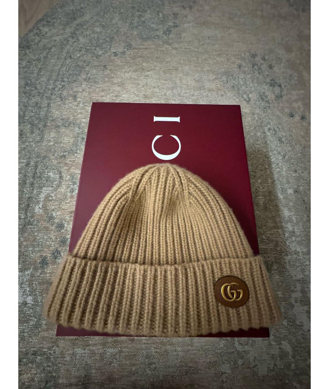 GUCCI Бежевая шерстяная шапка, фото 5