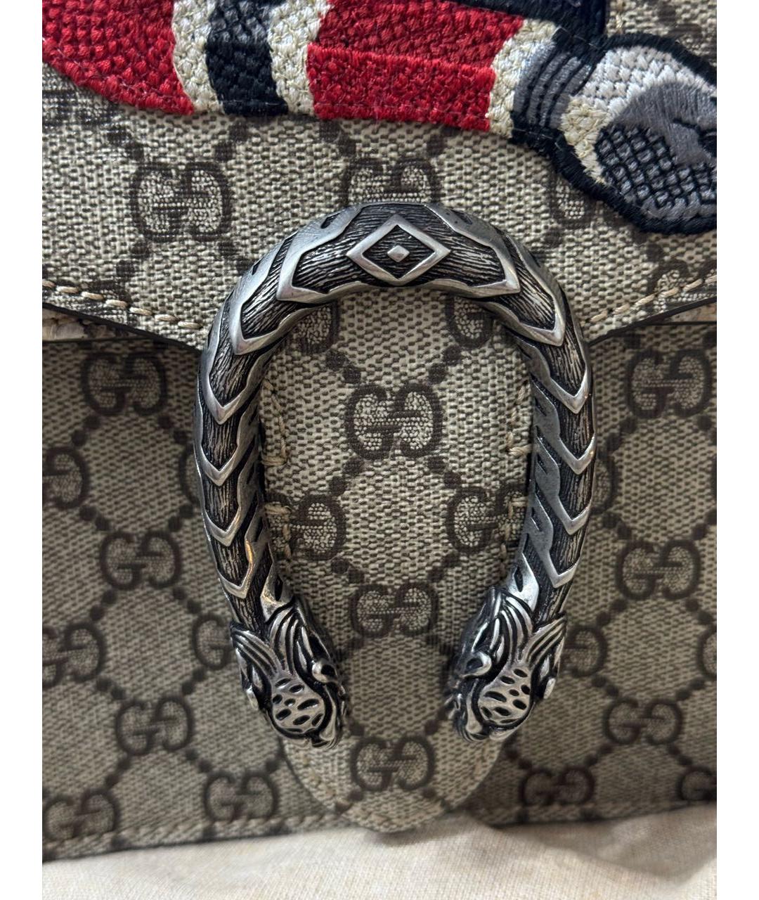 GUCCI Бежевая тканевая сумка через плечо, фото 5