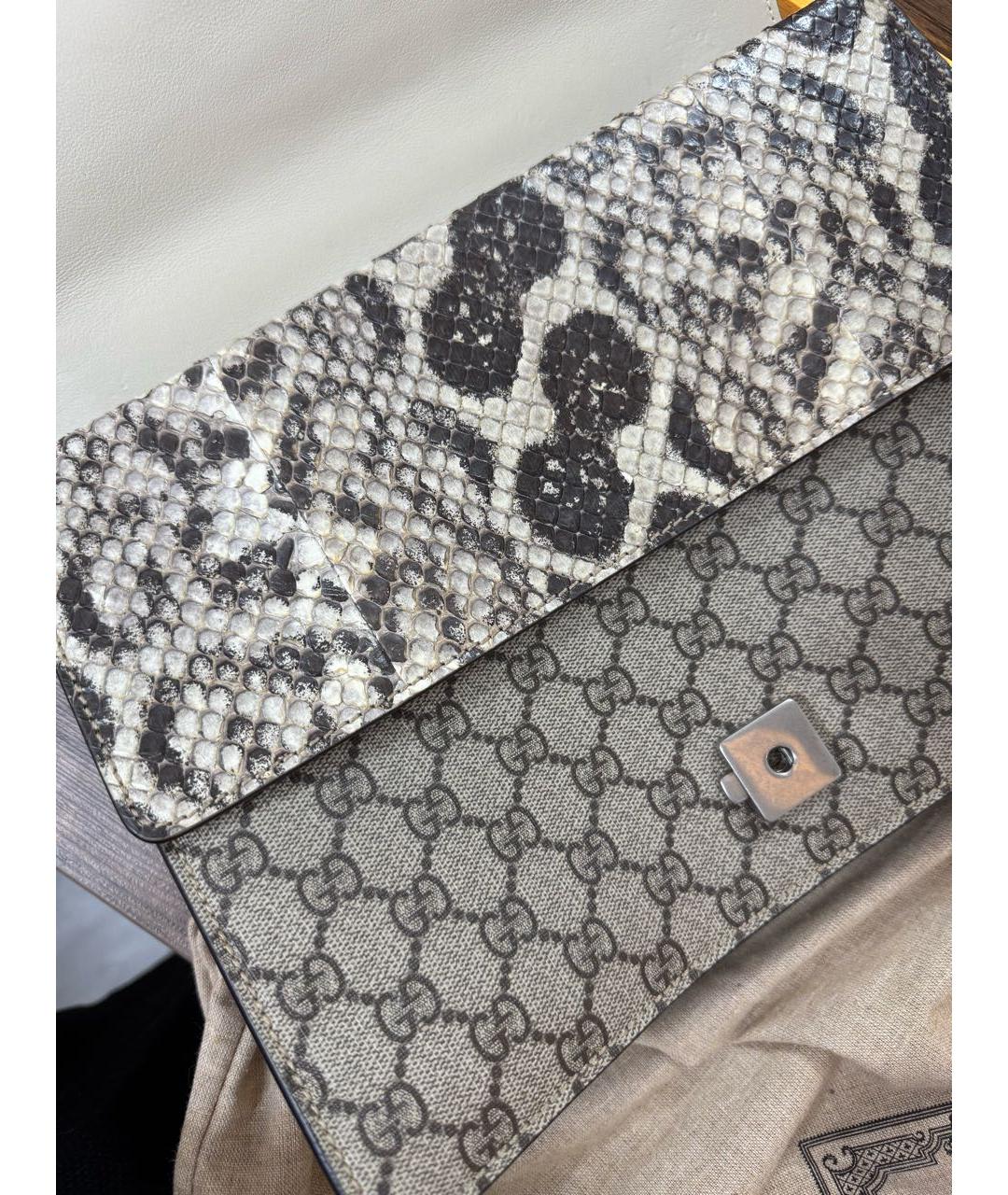 GUCCI Бежевая тканевая сумка через плечо, фото 2