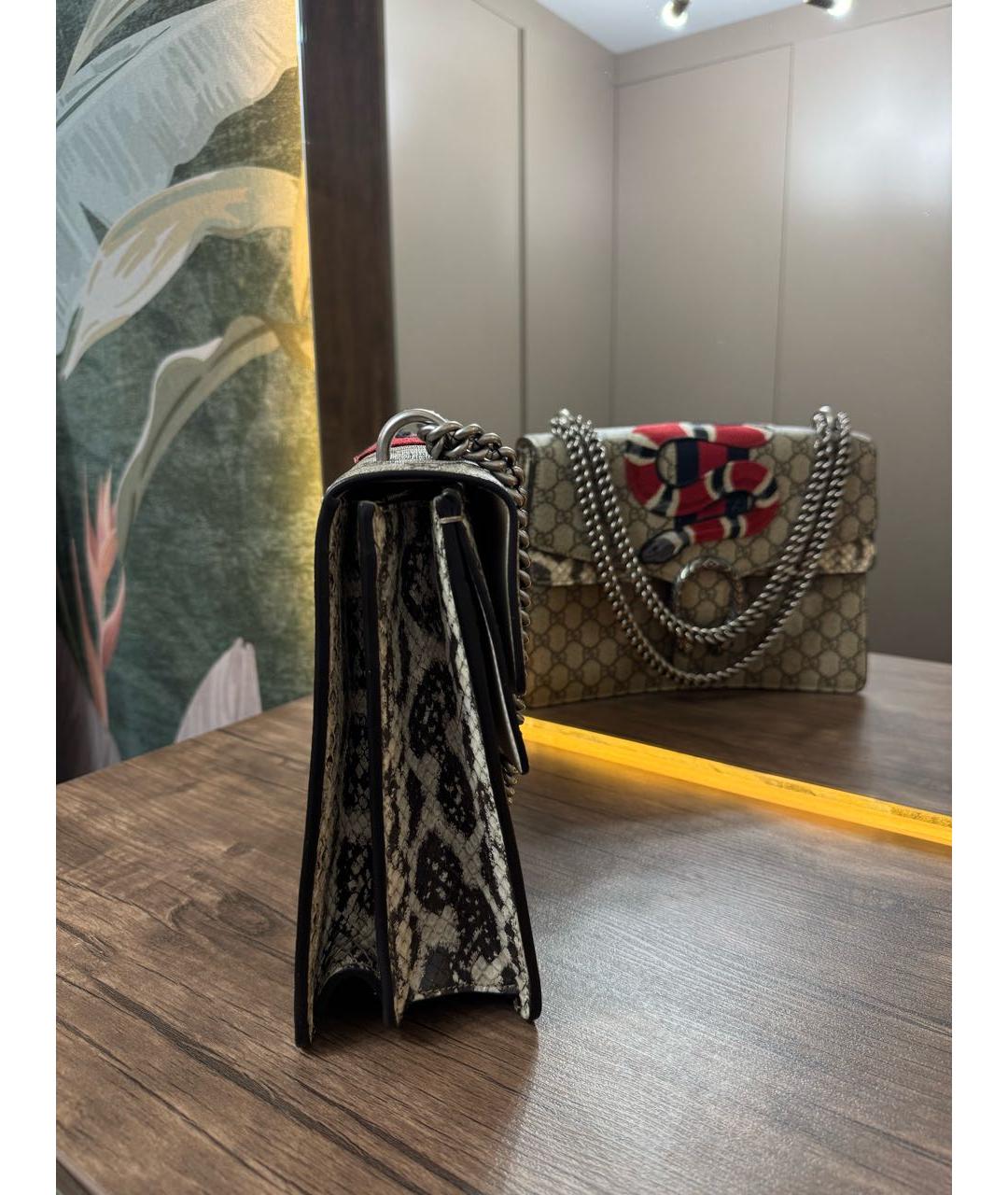 GUCCI Бежевая тканевая сумка через плечо, фото 4