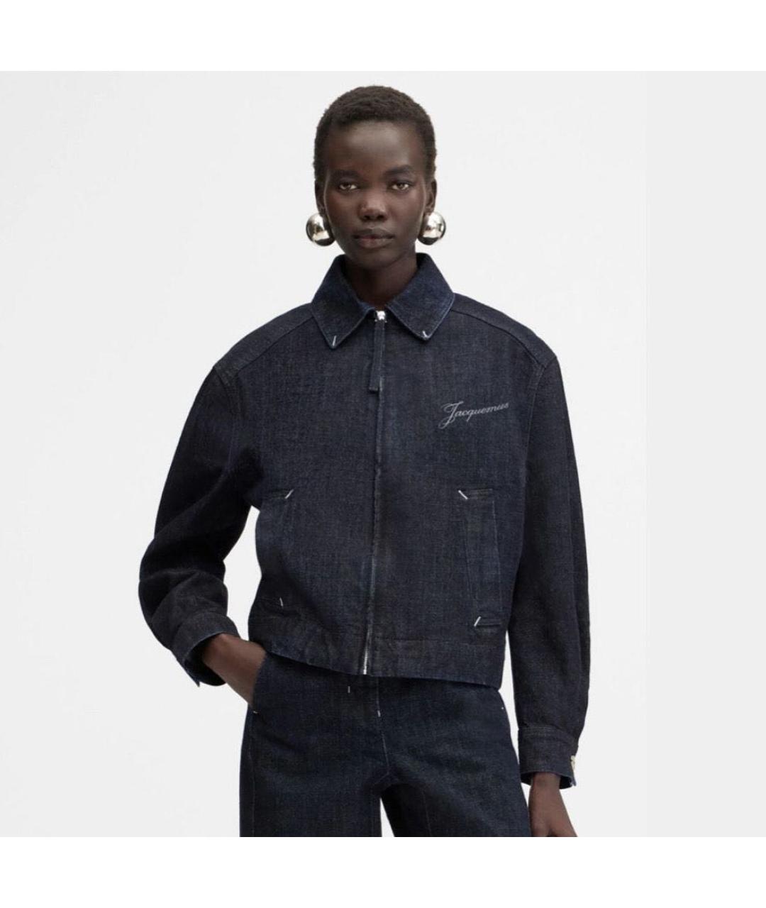 JACQUEMUS Темно-синяя хлопковая куртка, фото 8