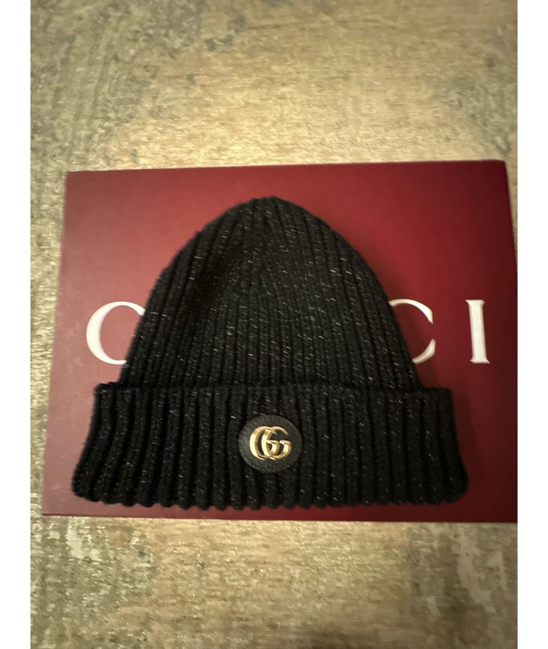 GUCCI Черная шерстяная шапка, фото 4