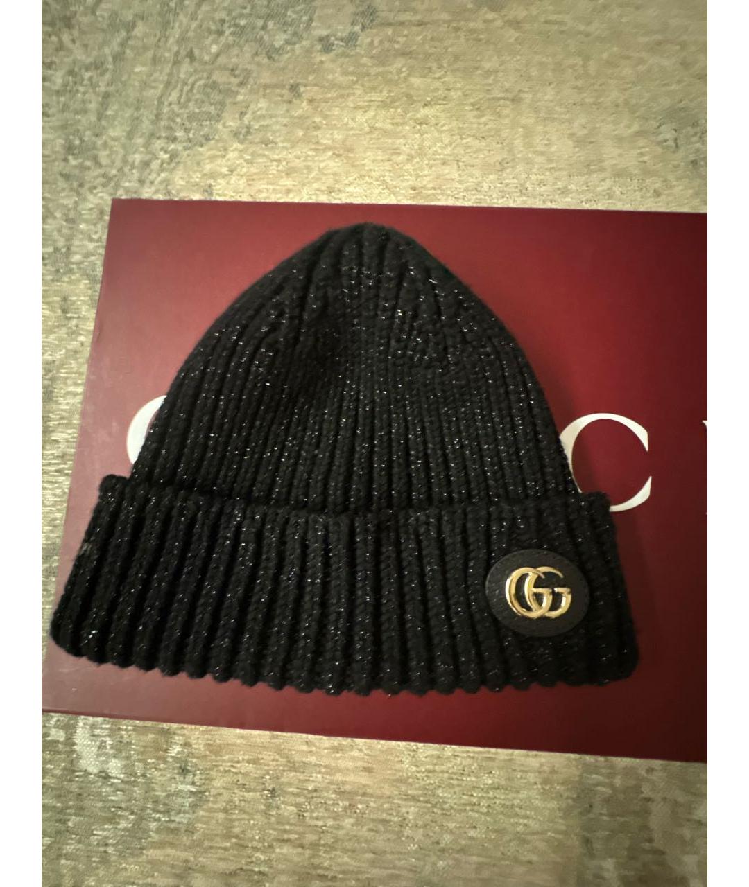 GUCCI Черная шерстяная шапка, фото 5