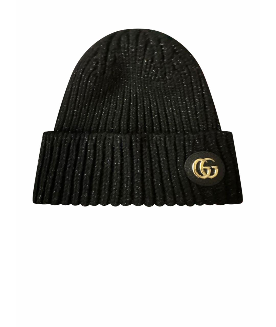 GUCCI Черная шерстяная шапка, фото 1