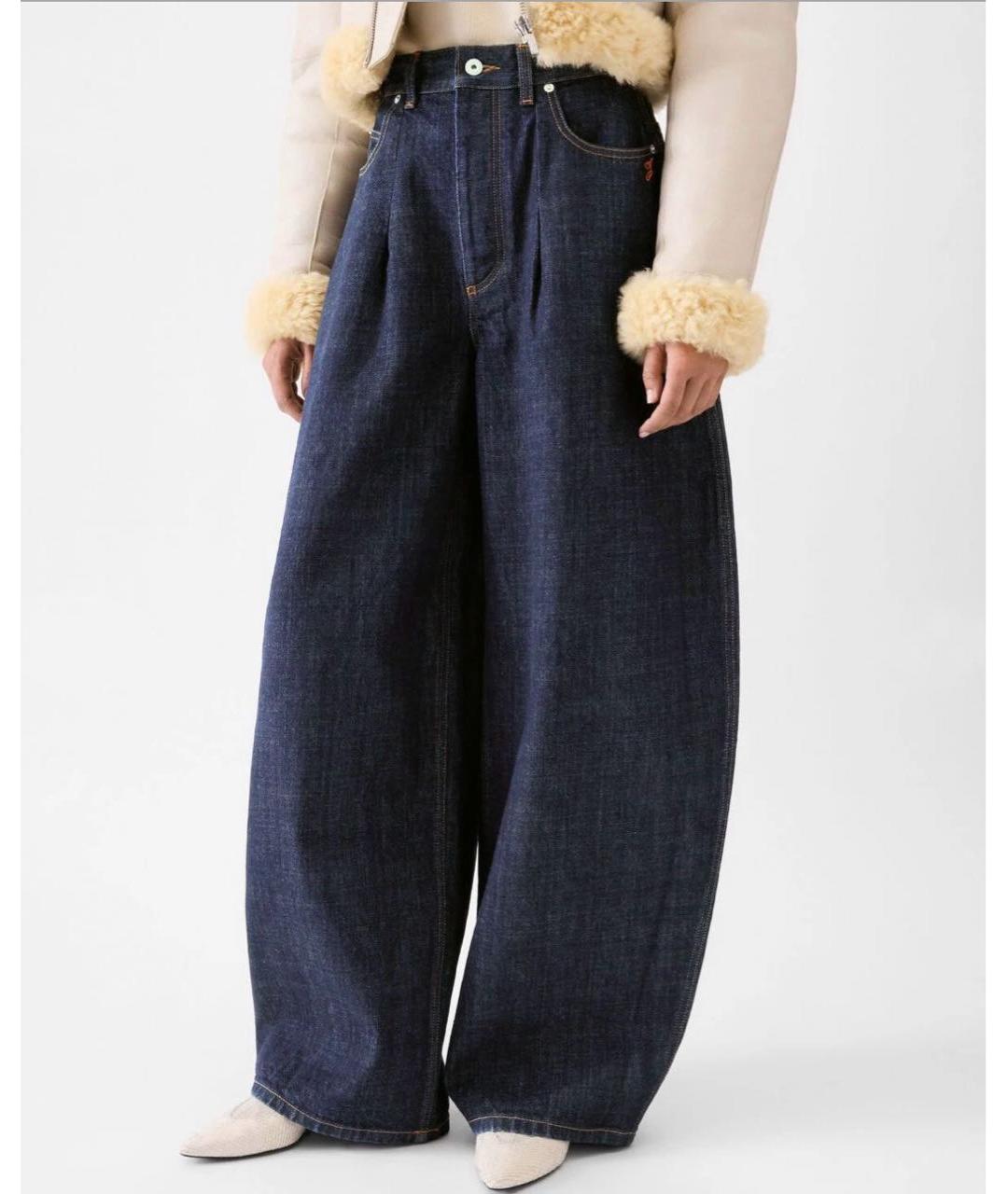 JACQUEMUS Темно-синие хлопковые прямые джинсы, фото 7