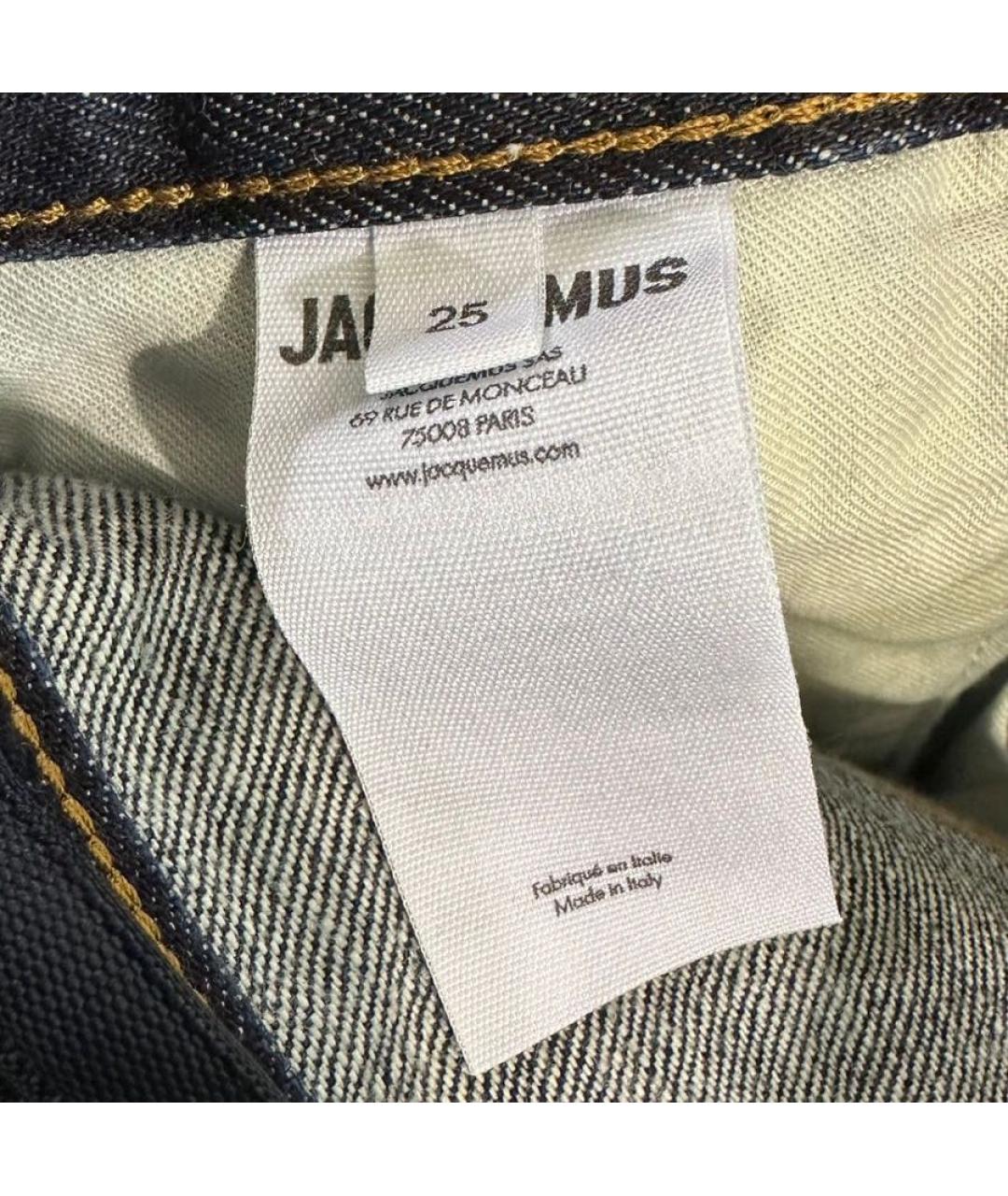 JACQUEMUS Темно-синие хлопковые прямые джинсы, фото 5
