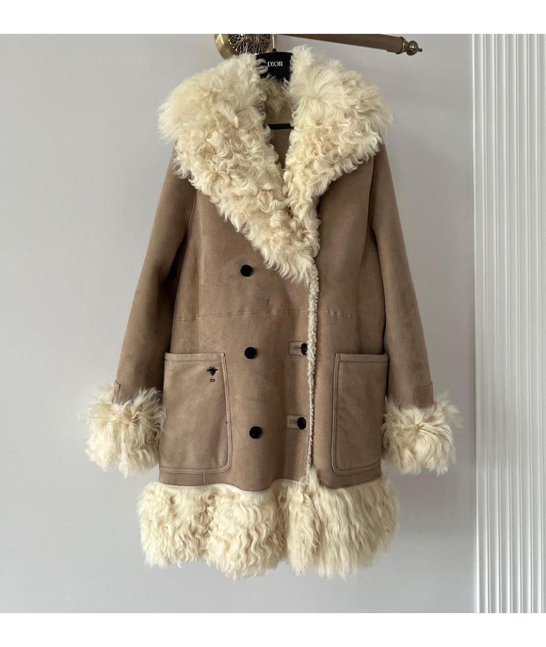 CHRISTIAN DIOR Бежевая замшевая дубленка, фото 9