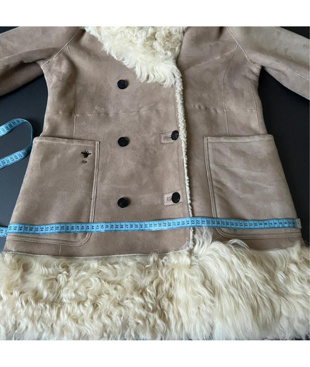 CHRISTIAN DIOR Бежевая замшевая дубленка, фото 7
