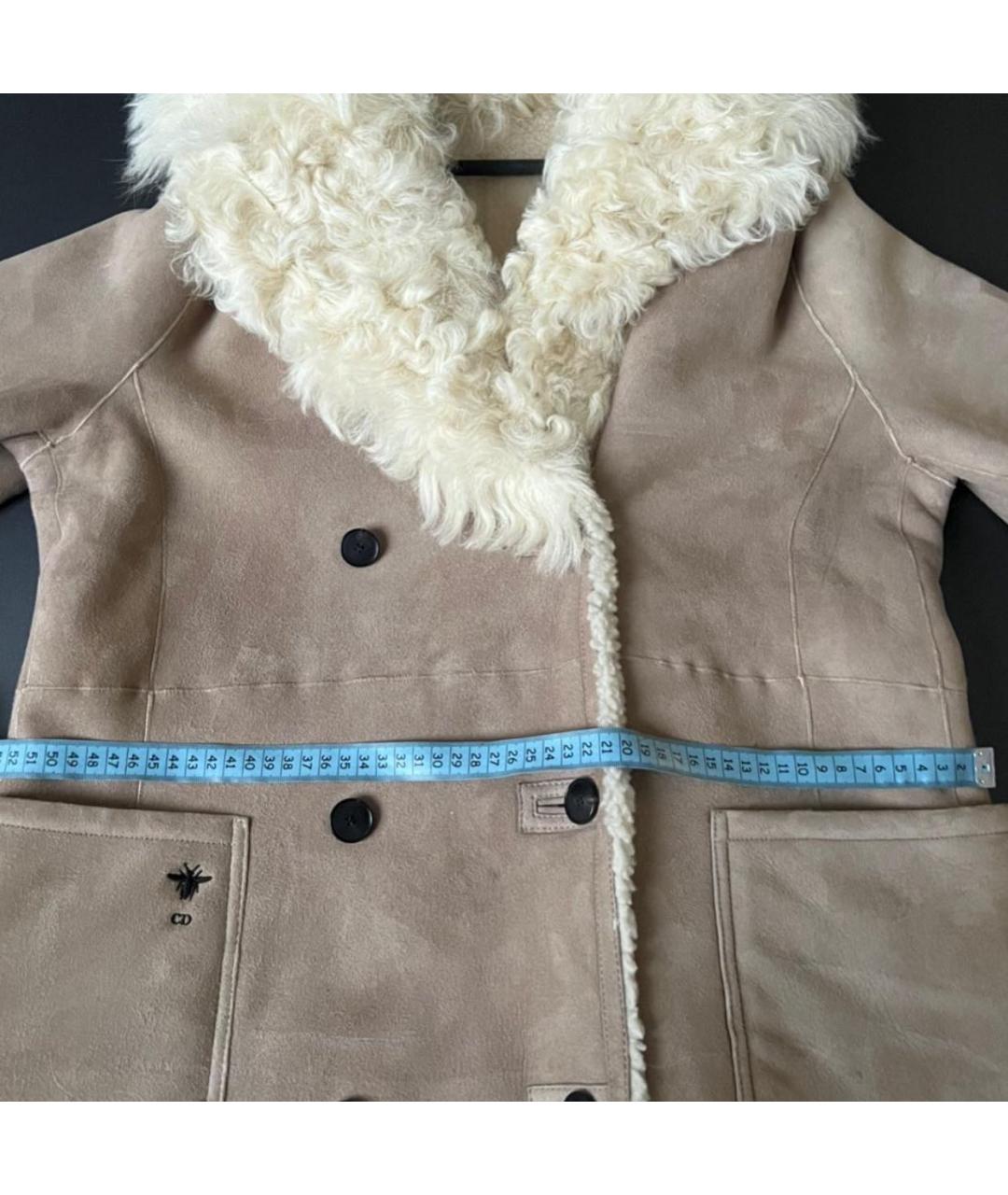 CHRISTIAN DIOR Бежевая замшевая дубленка, фото 6