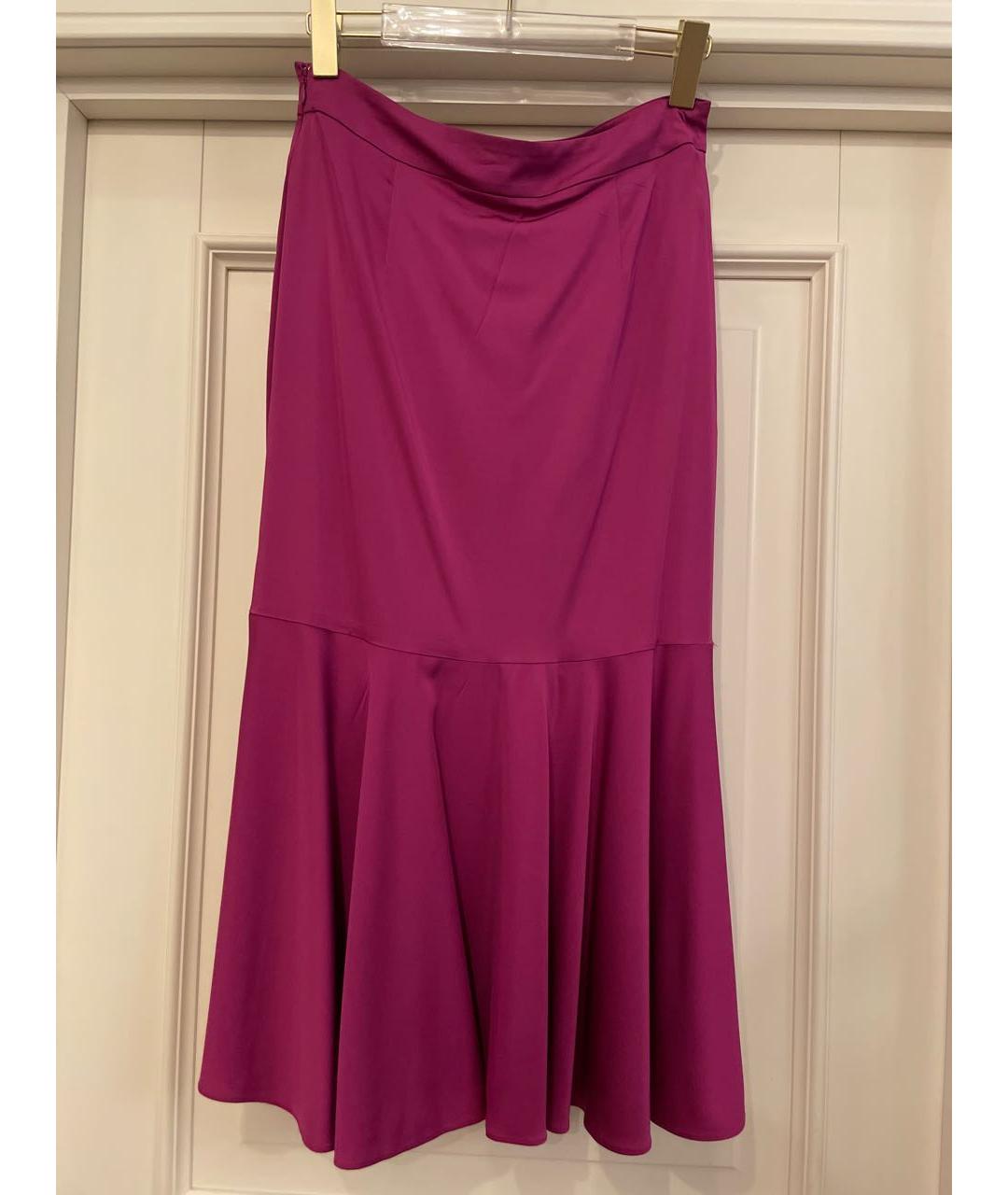 STELLA MCCARTNEY Фиолетовая шелковая юбка миди, фото 7