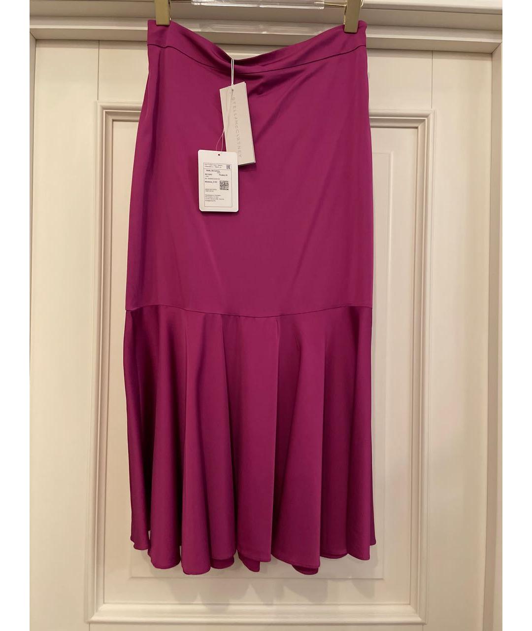 STELLA MCCARTNEY Фиолетовая шелковая юбка миди, фото 2