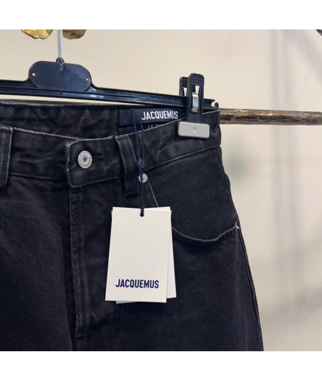 JACQUEMUS Черные хлопковые прямые джинсы, фото 3