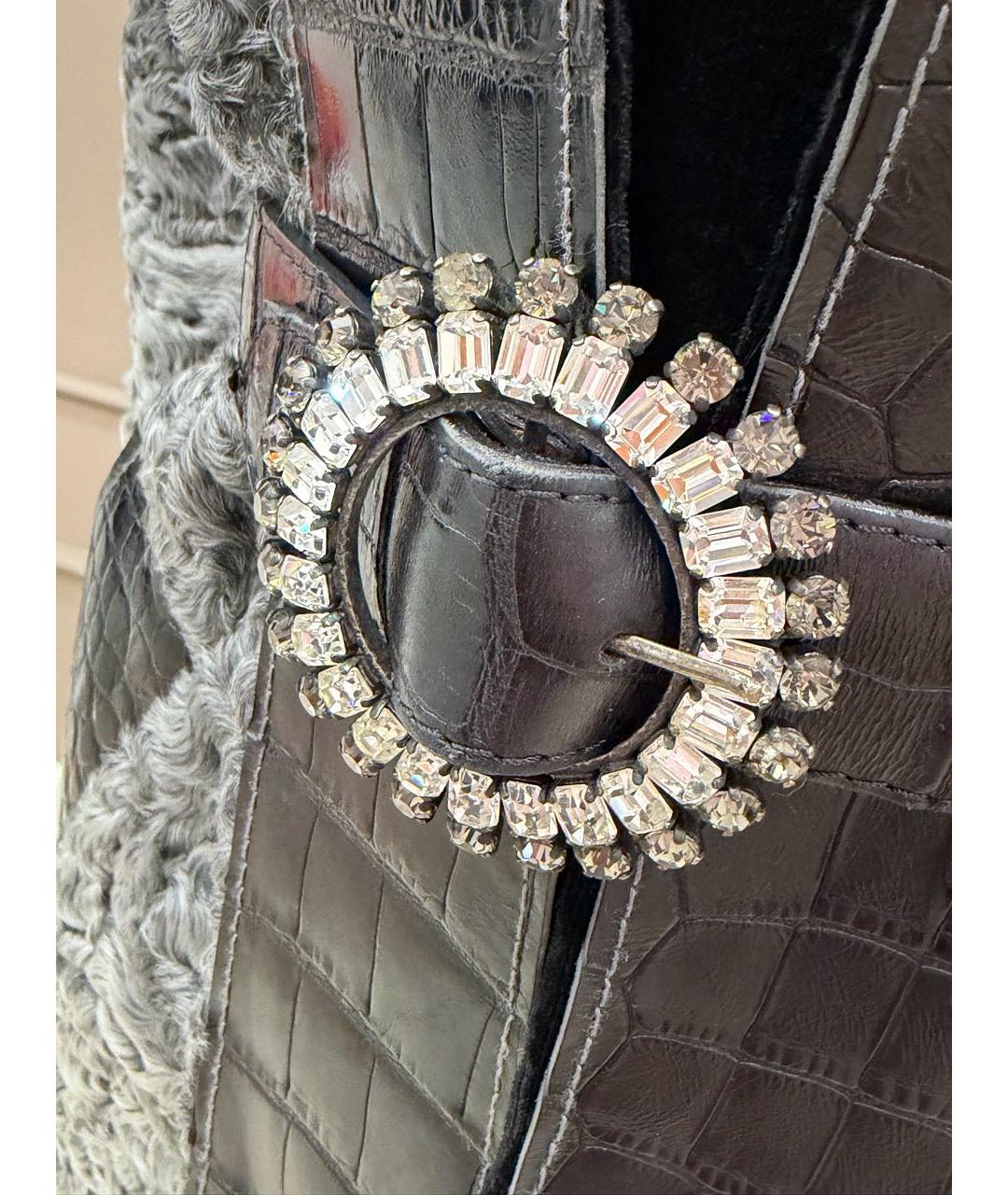 DOLCE&GABBANA Серое меховое пальто, фото 5